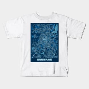 Brisbane - Australia Peace City Map Kids T-Shirt